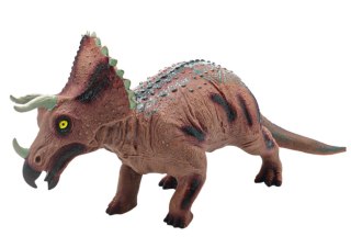 Duża Figurka Dinozaur Triceratops Dźwięk 36 cm Brązowy LEAN Toys