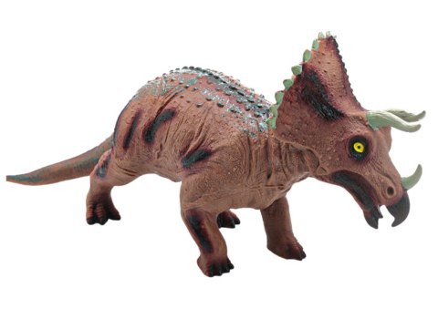 Duża Figurka Dinozaur Triceratops Dźwięk 36 cm Brązowy LEAN Toys