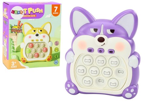 Gra Zręcznościowa Konsola Pop-It Lisek 7 Trybów Gry Fioletowy Sensoryczna LEAN Toys