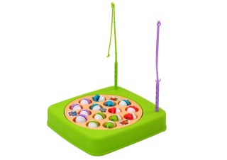 Gra Zręcznościowa Łowienie Rybek 15szt Wędki Zielona LEAN Toys