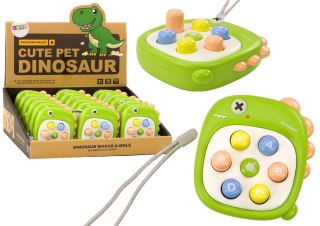 Gra Zręcznościowa Whack A Mole Literki Dinozaur Zielona LEAN TOYS