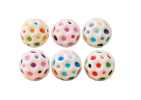 Kosmiczna Piłeczka Do Odbijania Ugniatania z Wgłębieniami Biała 7cm LEAN TOYS