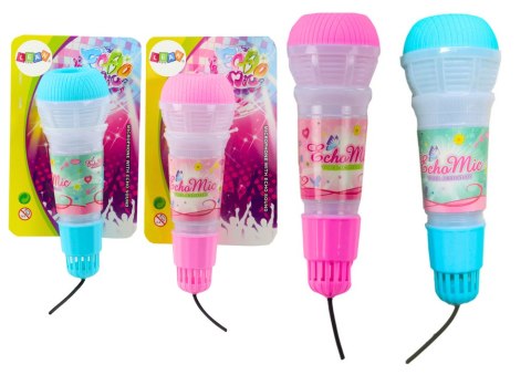 Mikrofon Dziecięcy Efekt Echo Światła Różowy Niebieski LEAN TOYS