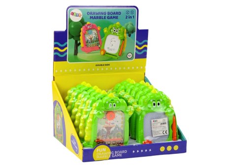 Tablica Do Rysowania Gra Kieszonkowa 2w1 Dinozaur Zielony LEAN Toys