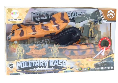 Zestaw Militarny Czołg Wojskowy Helikopter Śmigłowiec Spadochroniarz Dźwięki LEAN Toys