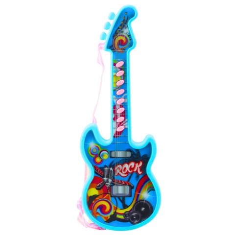 Gitara Elektryczna Dla Dzieci Melodie Gama Solmizacyjna Niebieski 29cm LEAN Toys