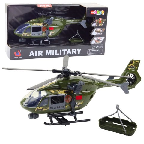 Helikopter Wojskowy Militarny Hak Nosze Światła Dźwięki 1:12 LEAN Toys