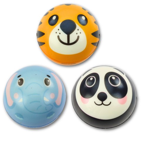 Piłka Do Odbijania Ugniatania Piankowa Piłeczka Zwierzęta 7cm LEAN TOYS