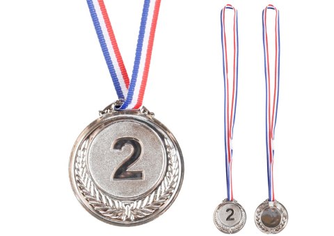 Srebrny Medal Drugie Miejsce Nagroda Trofeum Cynkowy 6,5cm LEAN TOYS
