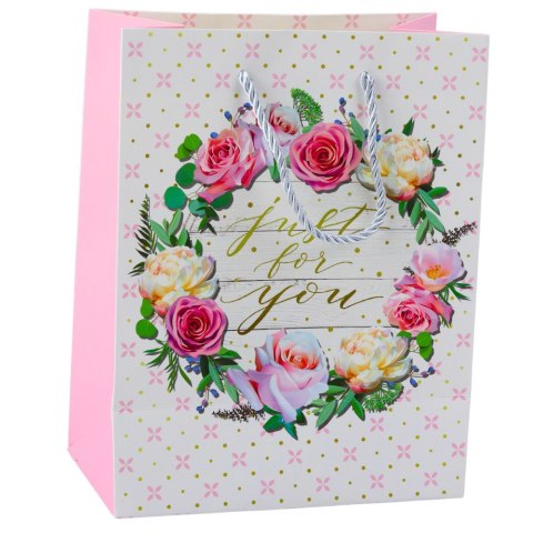 Torba Prezentowa Wzory Kwiaty Best Wishes 23 x 18 x 10,5 cm LEAN