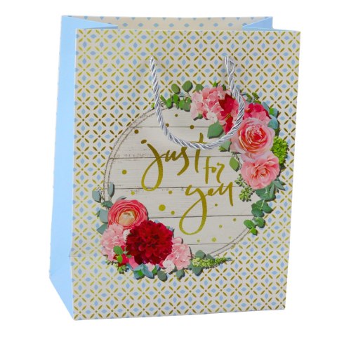Torba Prezentowa Wzory Kwiaty Best Wishes 23 x 18 x 10,5 cm LEAN