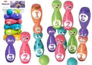Zestaw Do Gry W Kręgle Buźki Kule Kolorowe 10szt LEAN Toys