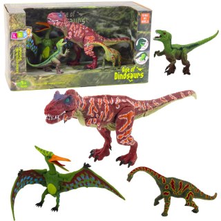 Zestaw Figurek Dinozaury Ruchome Nogi Paszcze 4szt LEAN Toys