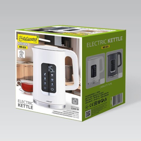 Czajnik elektryczny z regulacją temperatury 1,7l 2200W MR-024-WHITE Feel-Maestro