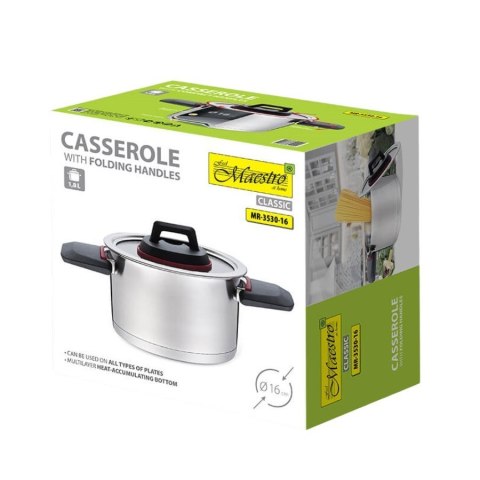 Garnek ze składanymi uchwytami 16cm, 1,6l MR-3530-16 Feel-Maestro