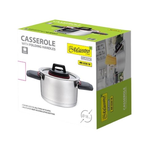 Garnek ze składanymi uchwytami 18cm, 2,3l MR-3530-18 Feel-Maestro