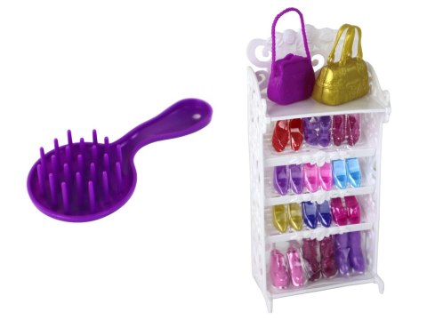 Lalka Lucy Sukienka Fioletowa Brokat Zestaw Buty LEAN Toys