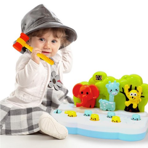 Gra Zręcznościowa Zwierzątka Whack-A-Mole Licznik Młotek Kolorowa LEAN Toys