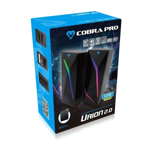 Głośniki COBRA PRO URION 2.0 MT3172 Gamingowe/Line-in/Bluetooth 5.0/RGB/Moduł sterujący/Jack 3,5/USB/RMS 8W/PMPO 320W Media-Tech