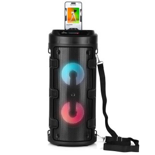 Głośnik PARTYBOX KEG BT MT3165 V2.0 Karaoke/Bluetooth 5.0+EDR/FM/MP3/MicroSD/USB/Equalizer/AUX/Jack 6.3/Pilot/Pasek/USB-C/LED/RM Media-Tech