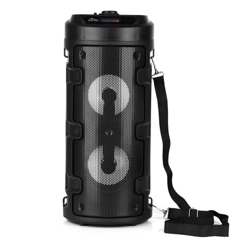 Głośnik PARTYBOX KEG BT MT3165 V2.0 Karaoke/Bluetooth 5.0+EDR/FM/MP3/MicroSD/USB/Equalizer/AUX/Jack 6.3/Pilot/Pasek/USB-C/LED/RM Media-Tech