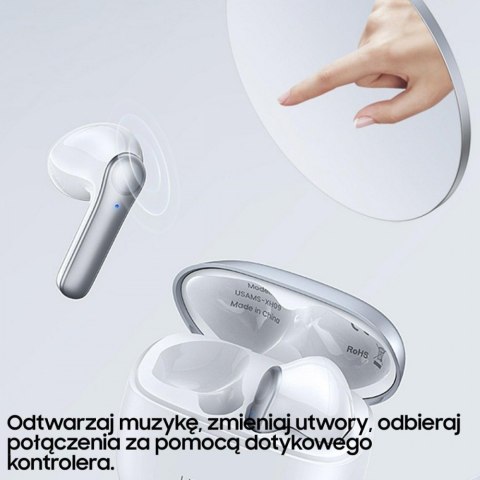 Słuchawki Bluetooth TWS 5.1 XH Series Dual microfon niebieskie USAMS