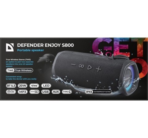 Głośnik Bluetooth ENJOY S800 20W Czarny Defender