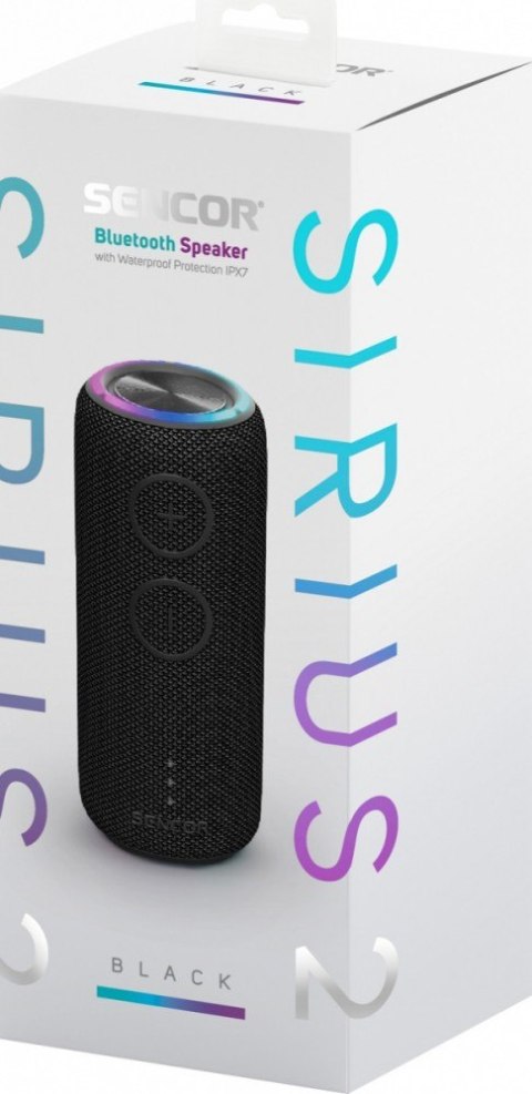 Głośnik bluetooth SIRIUS 2 czarny moc 20W, LED, TWS Sencor