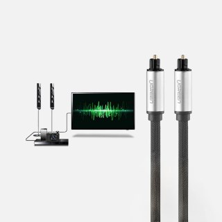 Kabel przewód optyczny audio światłowód Toslink SPDIF 1.5m - szary UGREEN