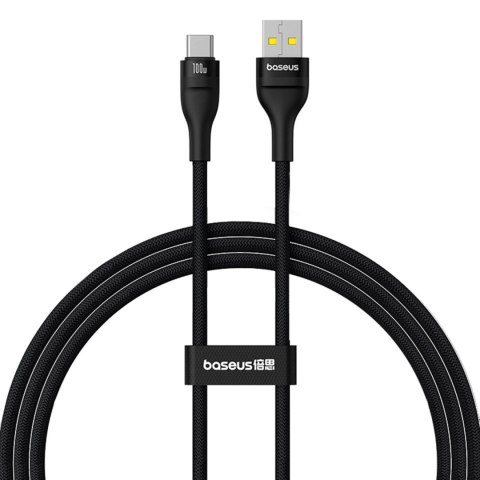 Kabel przewód wytrzymały Flash 2 USB-A - USB-C 100W 1m - czarny BASEUS