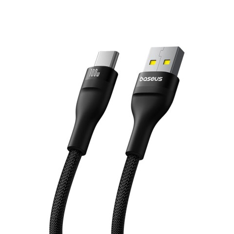 Kabel przewód wytrzymały Flash 2 USB-A - USB-C 100W 1m - czarny BASEUS