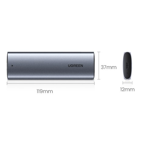 Obudowa kieszeń na dysk M.2 NVMe 10Gbps + kabel USB-C - USB-A / USB-C - USB-C - czarna UGREEN