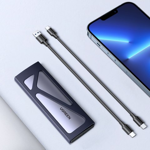 Obudowa kieszeń na dysk M.2 NVMe 10Gbps + kabel USB-C - USB-A / USB-C - USB-C - czarna UGREEN