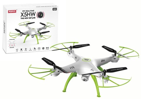 Zdalnie Sterowany Dron X5HW Biało-Zielony LEAN Toys