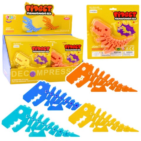 Dinozaur Puzzle Fidget 3D Układanka Elastyczny Do Wyginania Mix LEAN TOYS