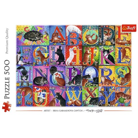 Puzzle - 500 - Koci alfabet - Trefl 37527 Trefl Puzzle