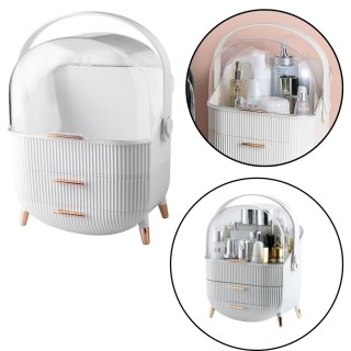 Organizer Na Kosmetyki Otwierana Porywa Transparentna Dwie Szuflady Biały LEAN