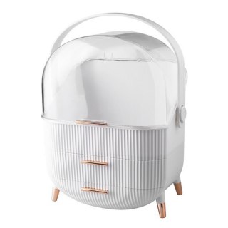 Organizer Na Kosmetyki Otwierana Porywa Transparentna Dwie Szuflady Biały LEAN