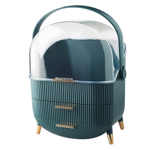 Organizer Na Kosmetyki Otwierana Porywa Transparentna Dwie Szuflady Zielony LEAN