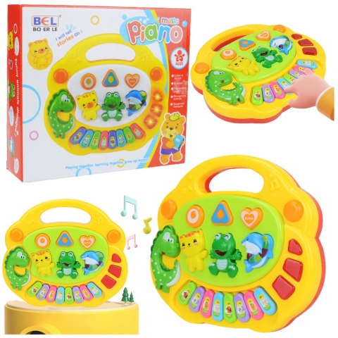 Pianinko Muzyczne Intarktywne Dla Dzieci Dźwięki Zwierząt Melodie LEAN Toys