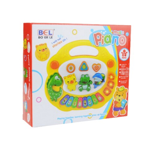 Pianinko Muzyczne Intarktywne Dla Dzieci Dźwięki Zwierząt Melodie LEAN Toys