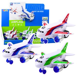 Samolot Pasażerski Na Baterie Światła Dźwięki Napęd Mix LEAN TOYS