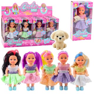 Zestaw Mini Laleczka W Sukience Piesek Lalka Pupil Mix 12cm LEAN TOYS