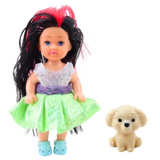 Zestaw Mini Laleczka W Sukience Piesek Lalka Pupil Mix 12cm LEAN TOYS