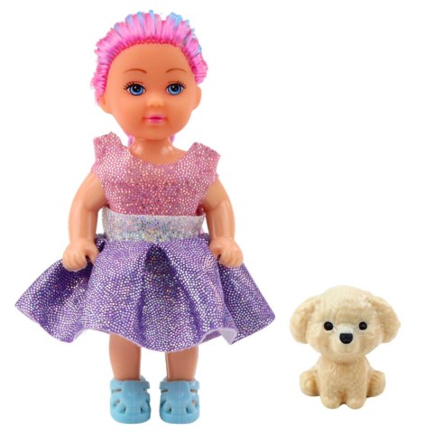 Zestaw Mini Laleczka W Sukience Piesek Lalka Pupil Mix 12cm LEAN TOYS