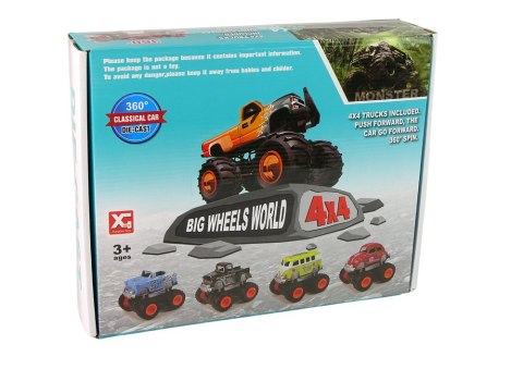 Auto 4x4 Klasyczny Model Na Dużych Kołach 4 Kolory LEAN Toys