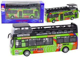 Autobus Piętrowy Turystyczny 1:32 Otwierane Drzwi Zielony LEAN Toys