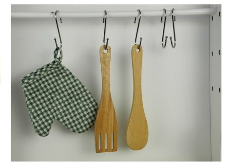 Drewniana Kuchnia Dla Dzieci Zielono Biała Paula Otwierane Elementy LEAN Toys