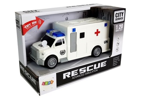 Auto Ambulans z napędem Karetka Pogotowia 1:20 z dźwiękiem LEAN Toys