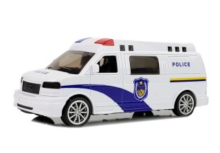 Auto Policja z Naciągiem ze światłami i dźwiękiem LEAN Toys